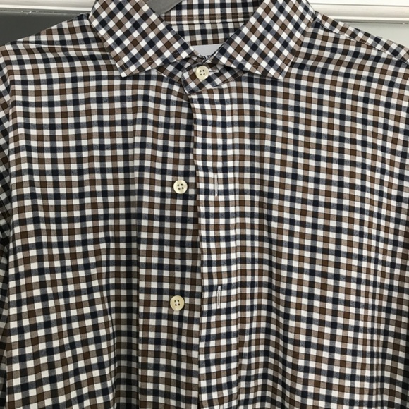 Ledbury Shirt - Navy & Brown Plaid - NWOT - Picture 2 of 5